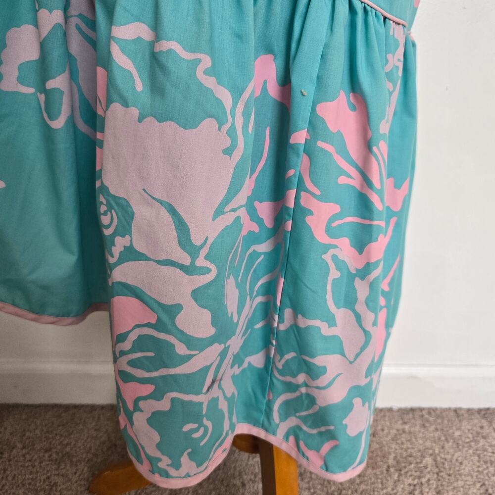 Vintage Hilo Hattie Hawaiian Maxi Dress Island Beach Ruffles Pastel Women 16 - Picture 9 of 13